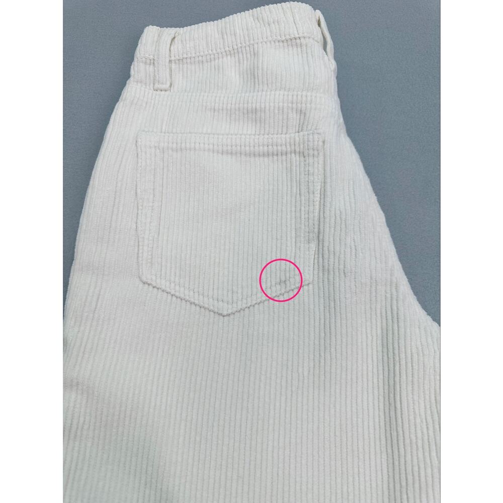 Reformation Rowan High Rise Relaxed Corduroy Pants Ivory White 100% Cotton (26) - Picture 12 of 12